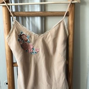 Banana republic sheer embroidered tank